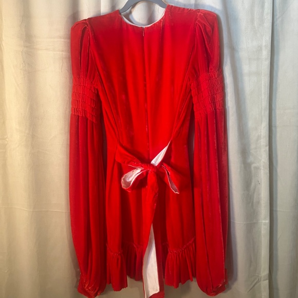 Vampire's Wife Red Velvet Mini-Dress - Picture 4 of 6